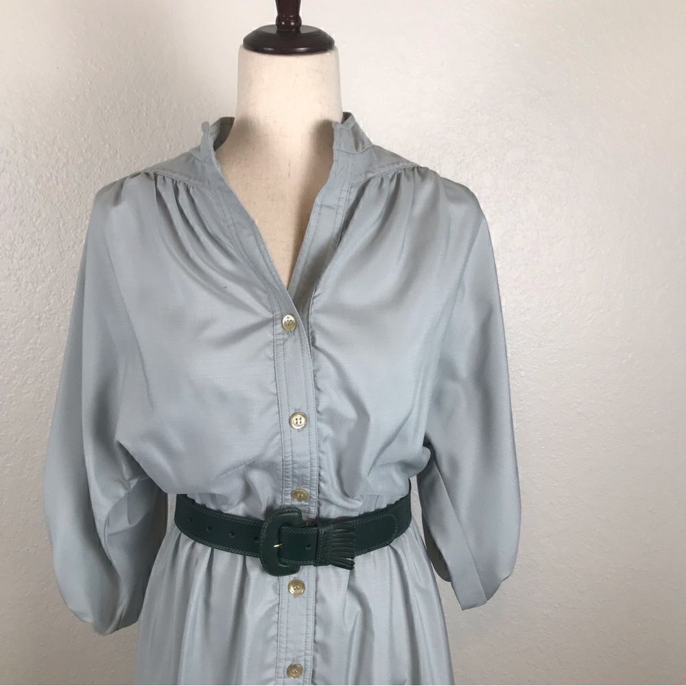Vintage 1960s R & K Originals Western Boho belted button front midi dress 6/8* - Picture 8 of 14